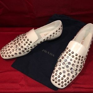 Mens Leather tassle loafers - white